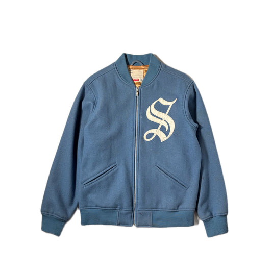 "Supreme 16AW OLD ENGLISH VARSITY JACKET/ SAX 表記M