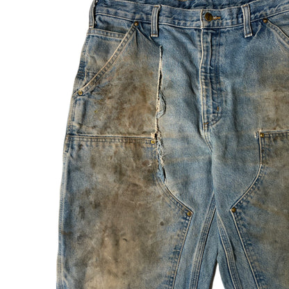 "OLD CARHARTT DOUBLE  KNEE DENIM PANTs/ INDIGO/  表記w34