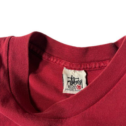"OLD STUSSY NUMBERS TEE / RED/ 表記M