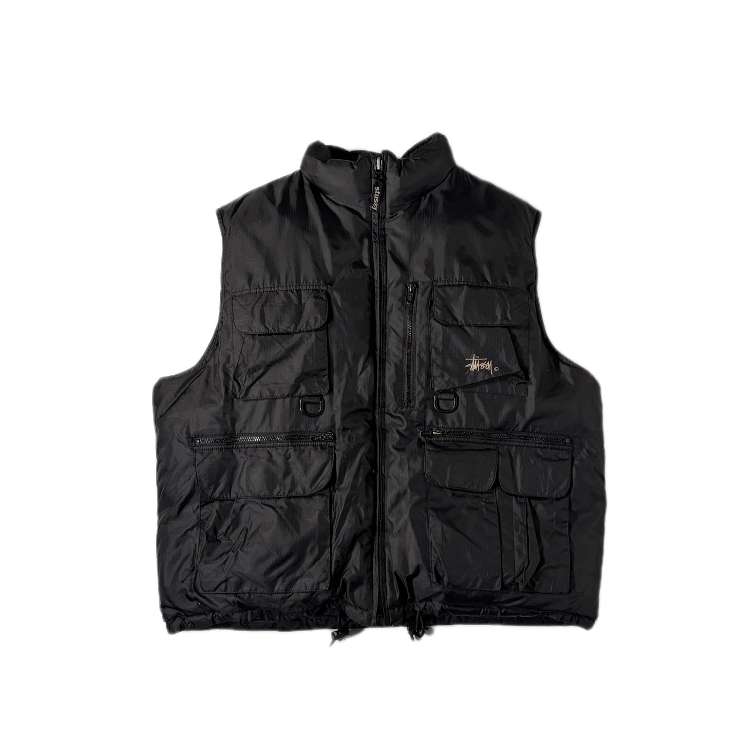"OLD STUSSY DOWN VEST/ BLACK/  表記XL