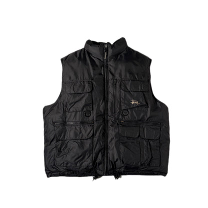 "OLD STUSSY DOWN VEST/ BLACK/  表記XL