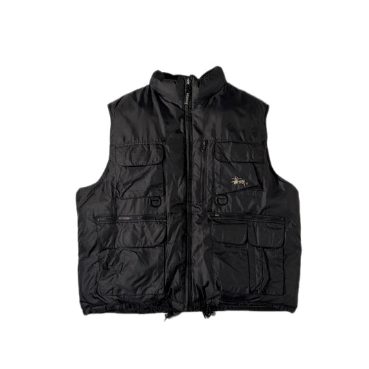 "OLD STUSSY DOWN VEST/ BLACK/  表記XL