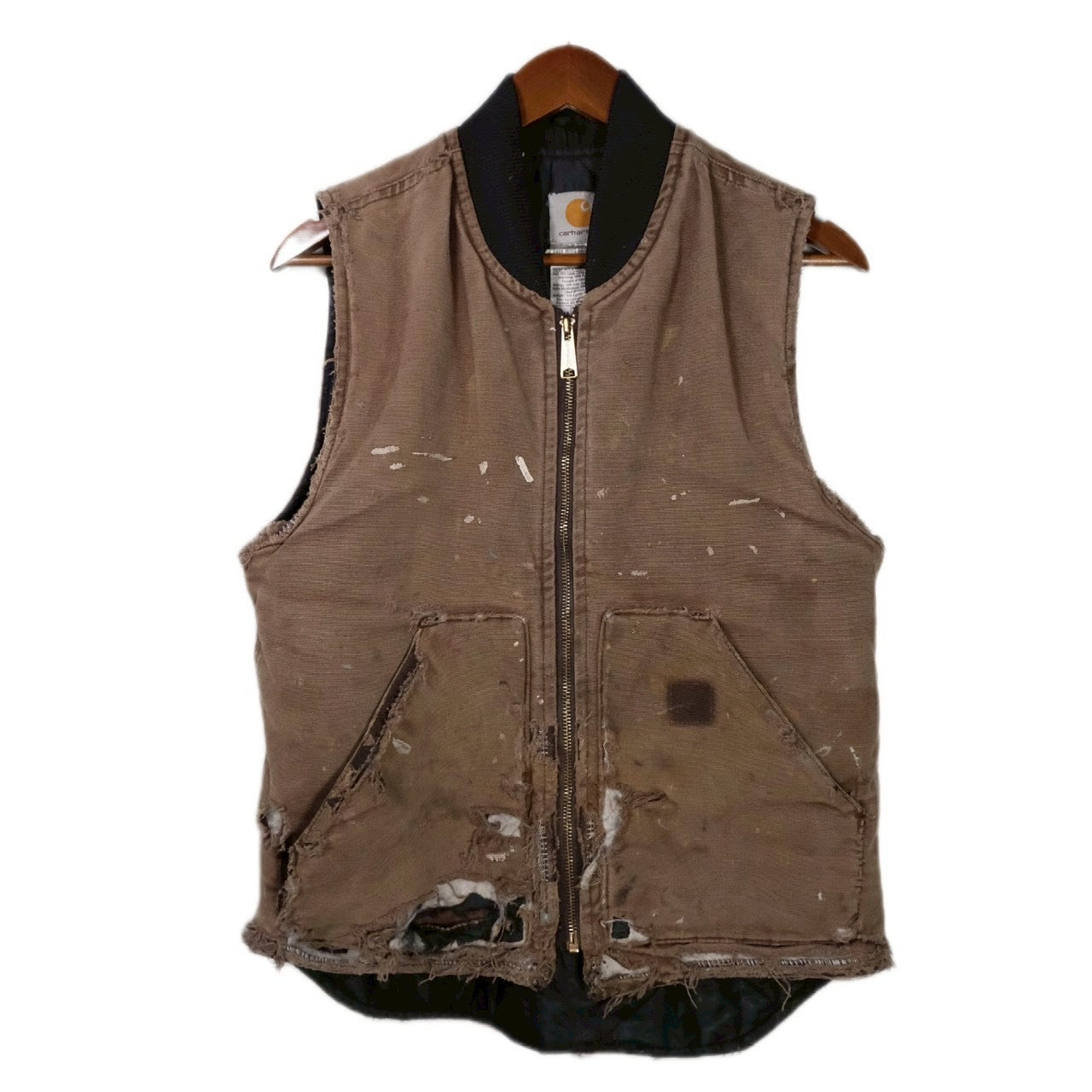 "USED" CARHARRT DUCK VEST HARD CRASH   / 表記S