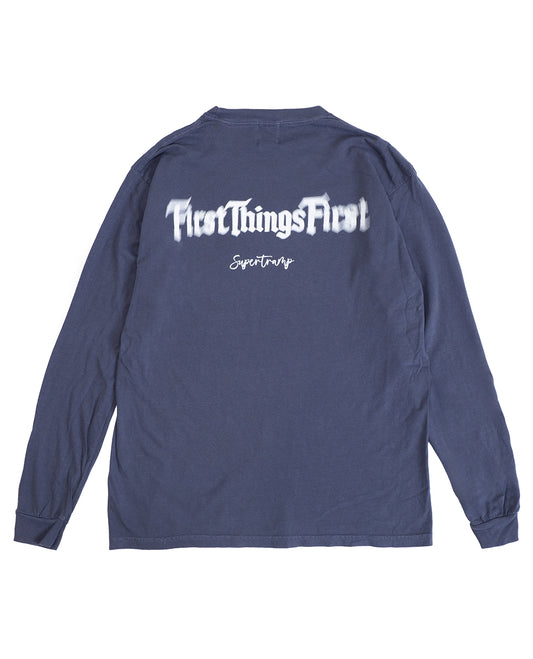 First things First Bule LOGO L/S TEE/ NAVY