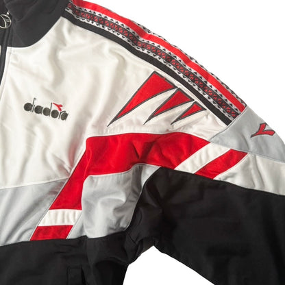 USED "DIADORA" TRACK JACKET / BLACK RED