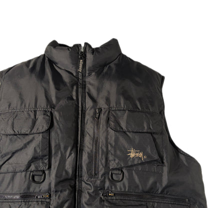 "OLD STUSSY DOWN VEST/ BLACK/  表記XL