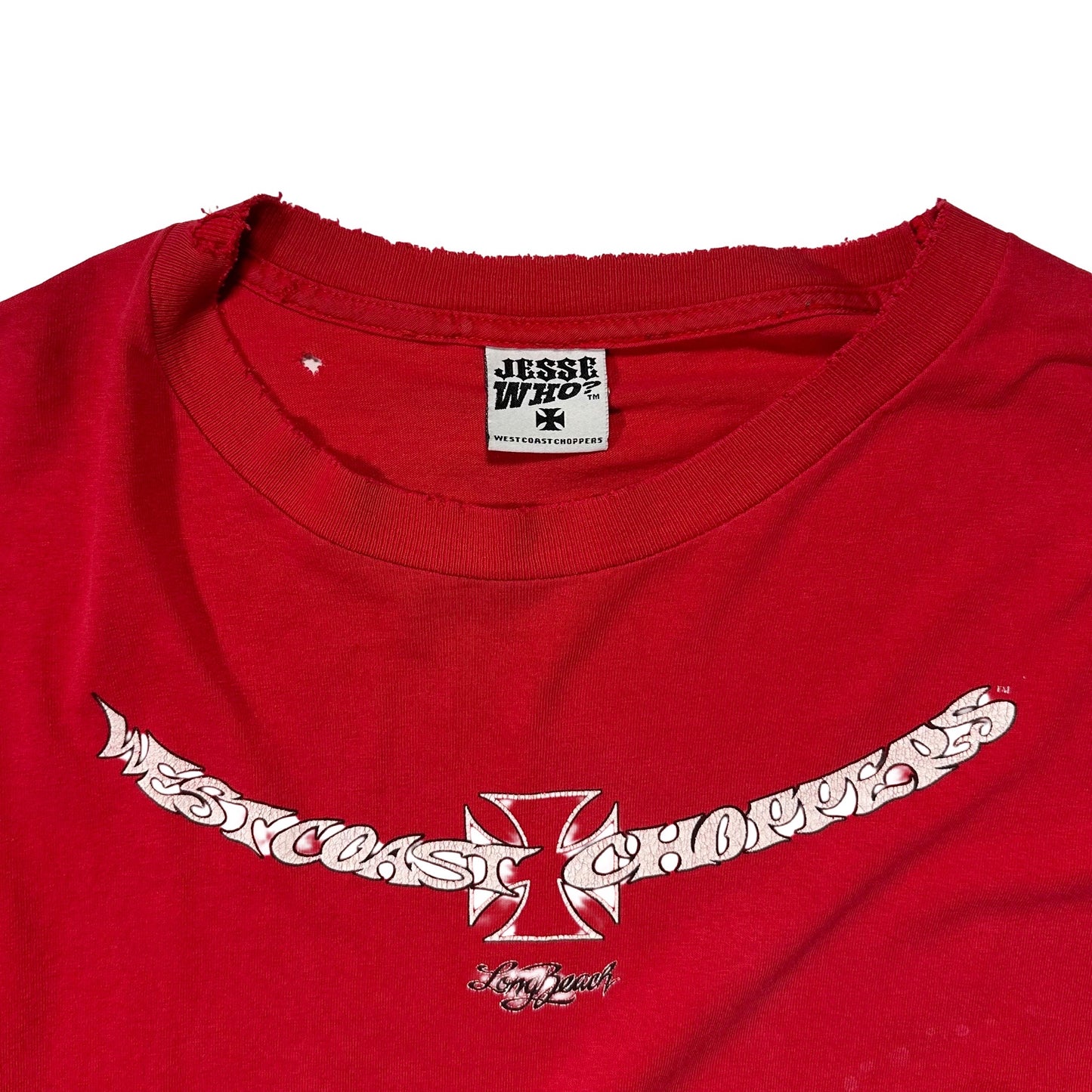 90s "WEST COAST CHOPPERS" L/S TEE RED / XL