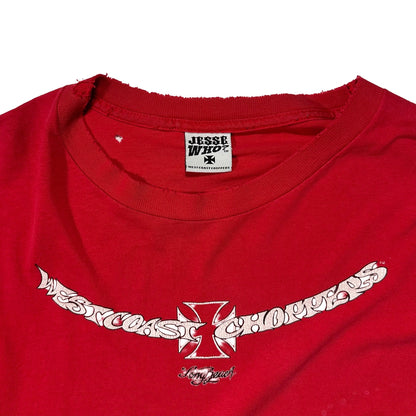 90s "WEST COAST CHOPPERS" L/S TEE RED / XL