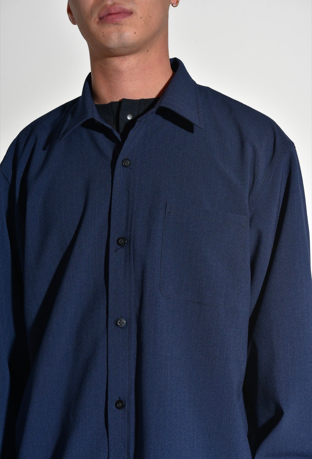 COOL STRIPE L/S SHIRTS / NAVY