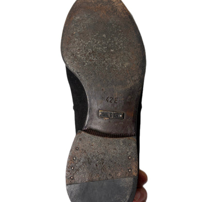 USED "GUCCI" SUEDE HORSE BIT LOFER / BLACK/ 42E