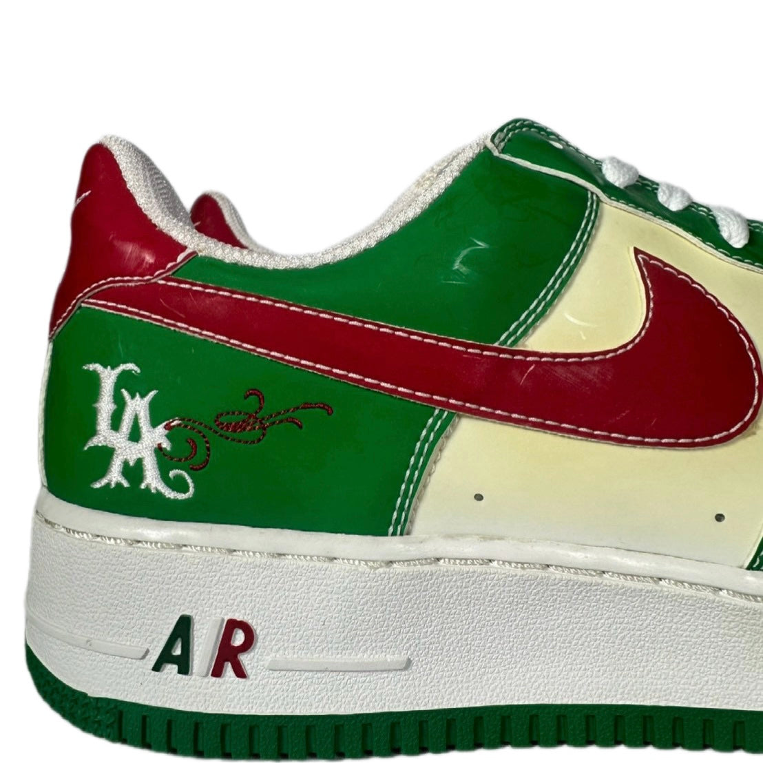NIKE " AIR FORSE 1 Mr CARTOON" /  WHITE CLASSIC GREEN-VARSITY RED BLA VEGAZ RPRO