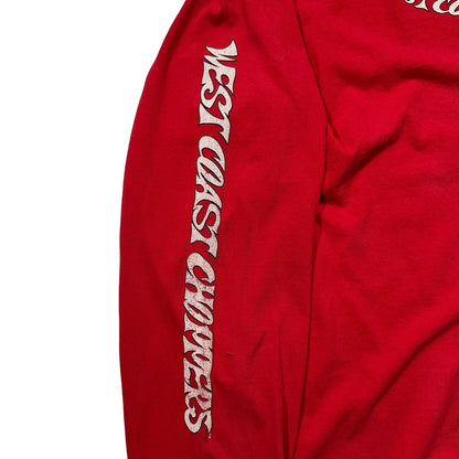 90s "WEST COAST CHOPPERS" L/S TEE RED / XL
