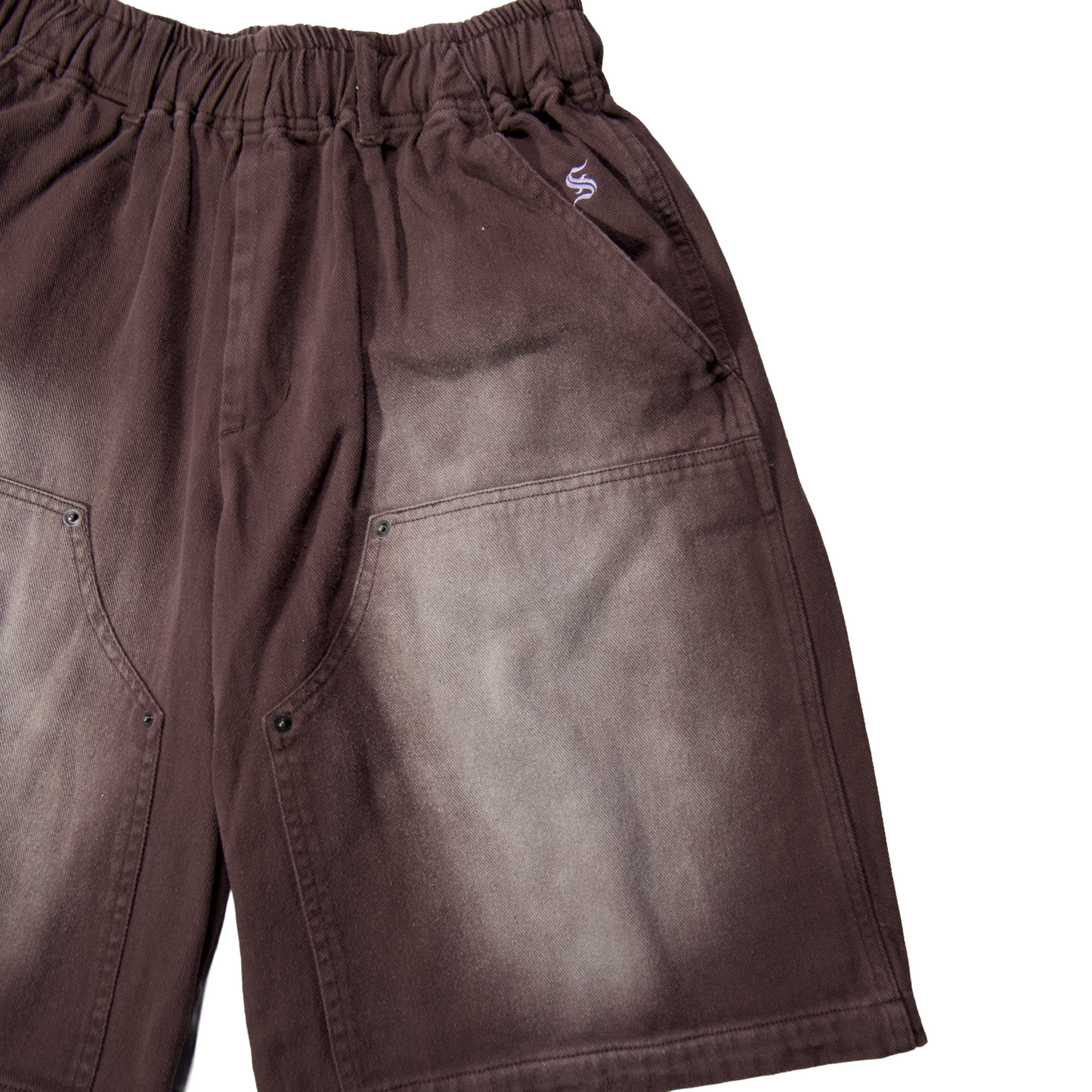 TWILL BLAST DOUBLE KNEE SHORTS /  BROWN