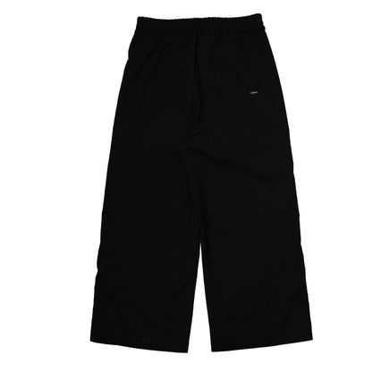 STRIPED SIDE SNAP BUTTON PANTS /  BLACK