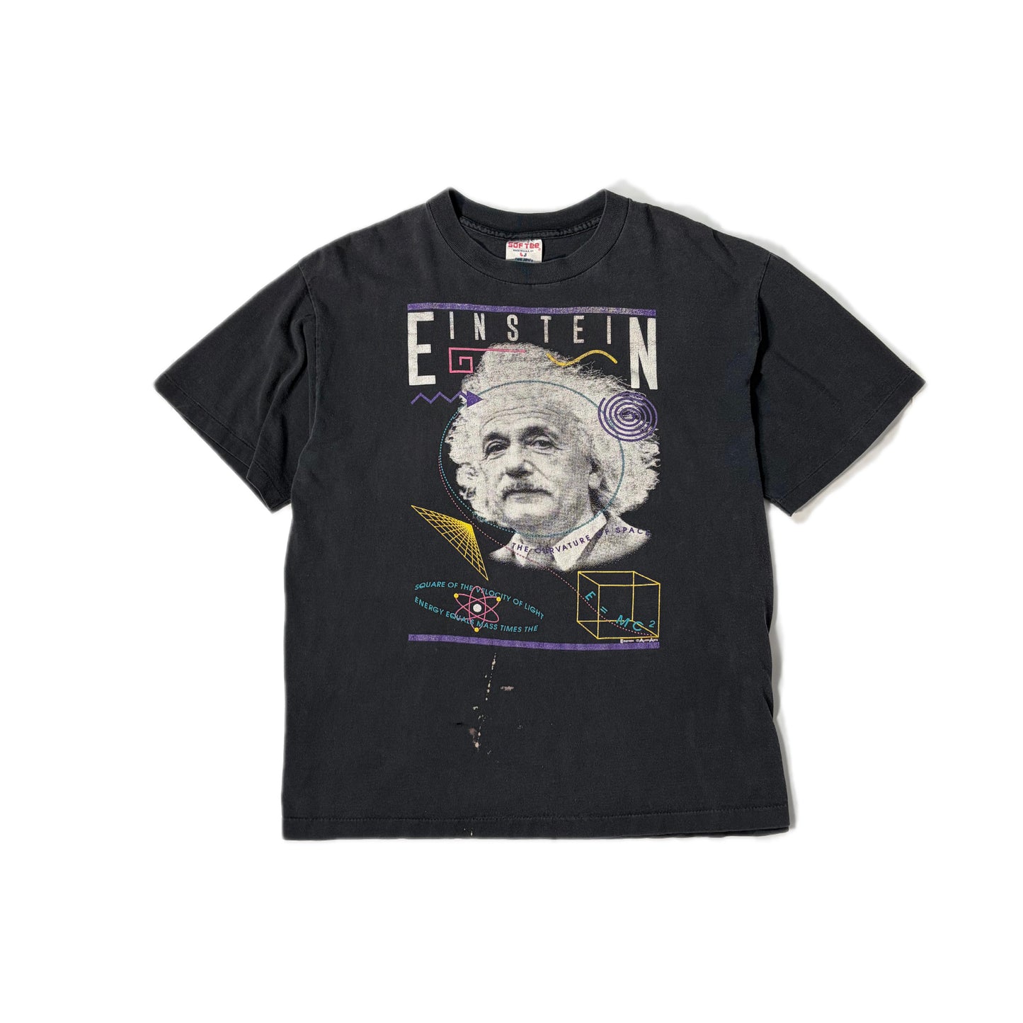 "Vintage Albert Einstein SUN FADE TEE/ BLACK /  表記XL