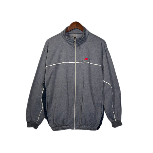 USED NIKE Zip Up Sweatshirt Track Jacket Back Embroidered Logo
　/ GREY 表記L