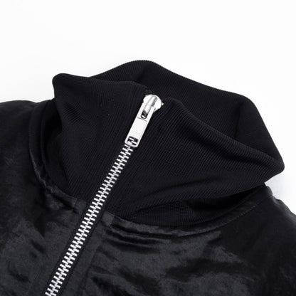 STAND NECK BOMBER JACKET / SATIN BLACK