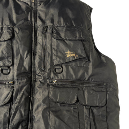 "OLD STUSSY DOWN VEST/ BLACK/  表記XL