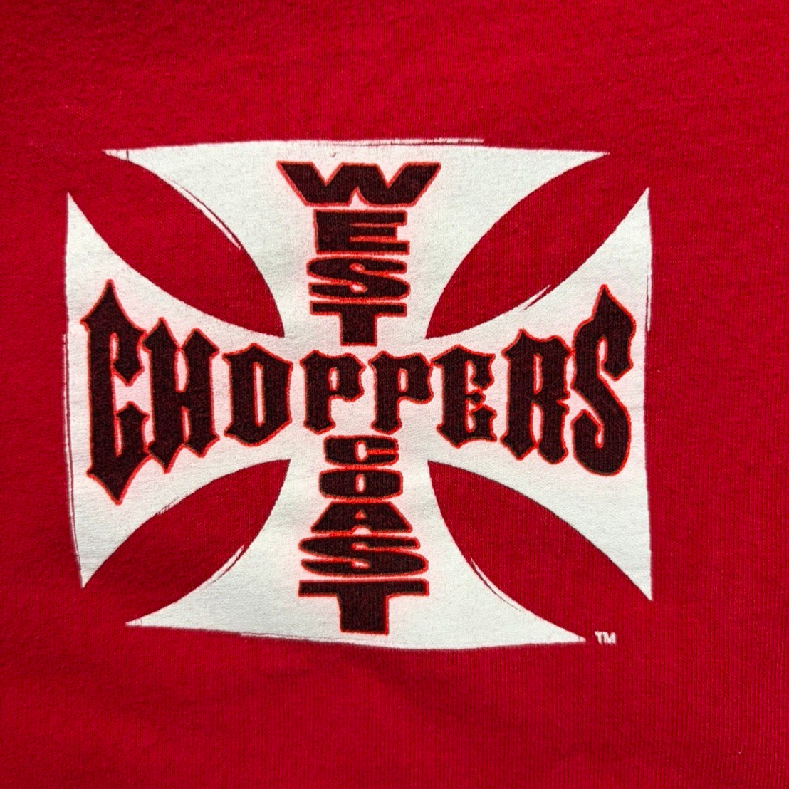 90s "WEST COAST CHOPPERS" S/S TEE RED / XL