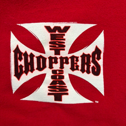 90s "WEST COAST CHOPPERS" S/S TEE RED / XL