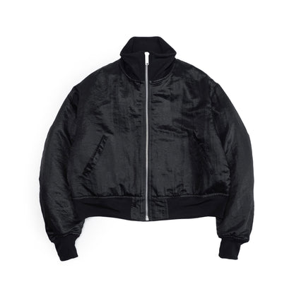 STAND NECK BOMBER JACKET / SATIN BLACK