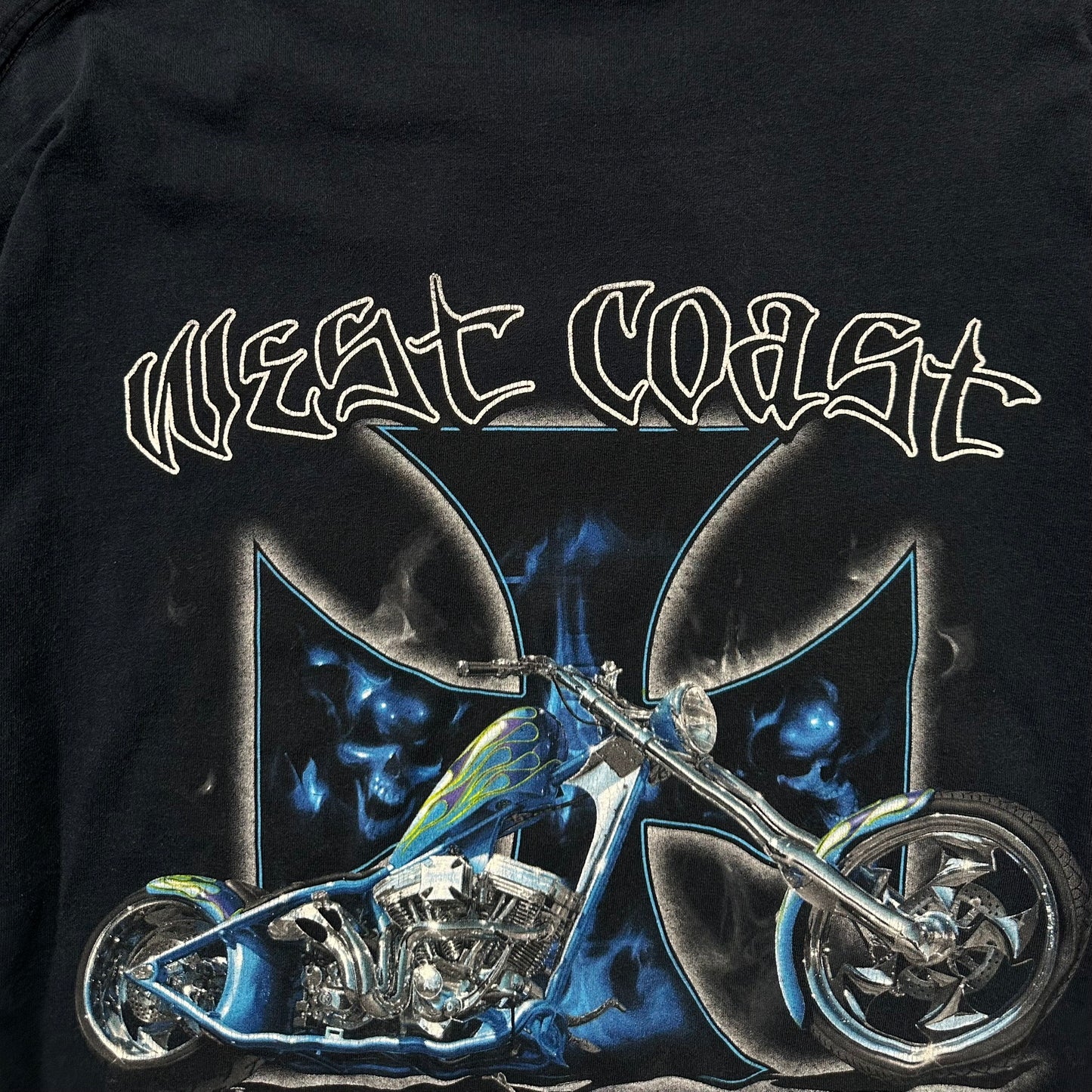 90s "WEST COAST CHOPPERS" L/S TEE NAVY / XL