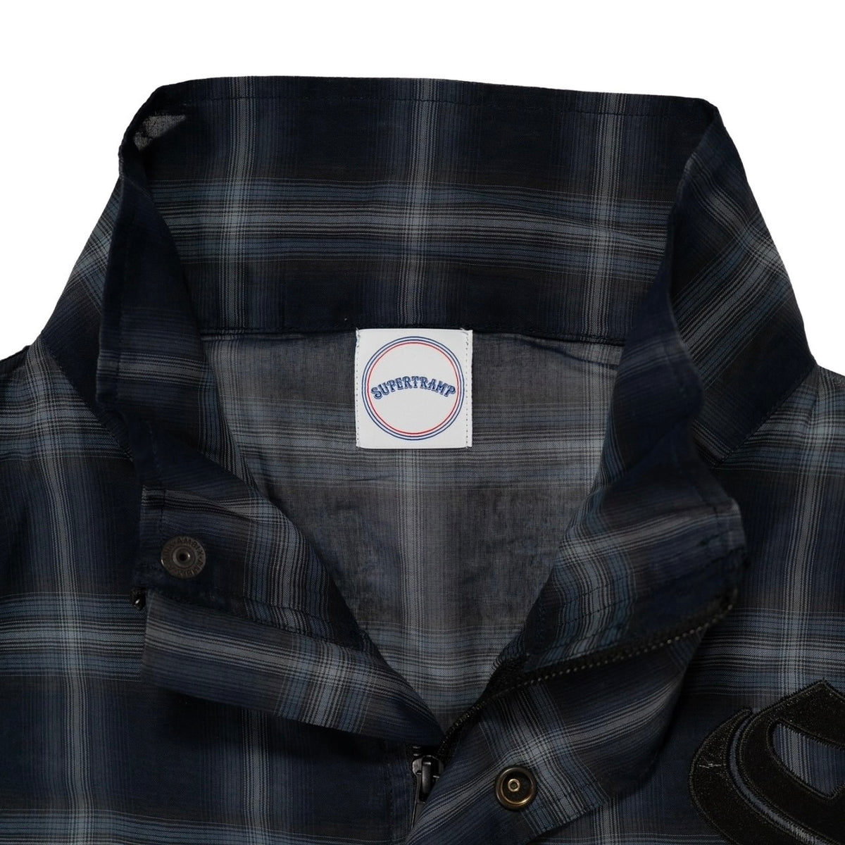 Zip Anorak Shirt / Blue Check