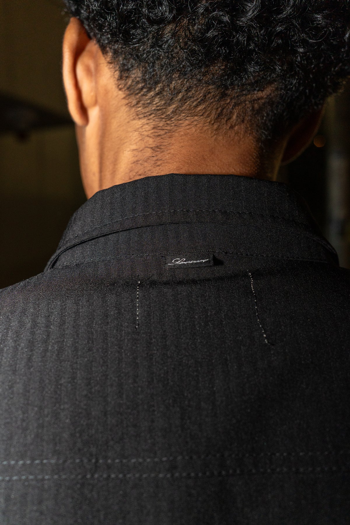 STRIPED L/S SHIRT / BLACK