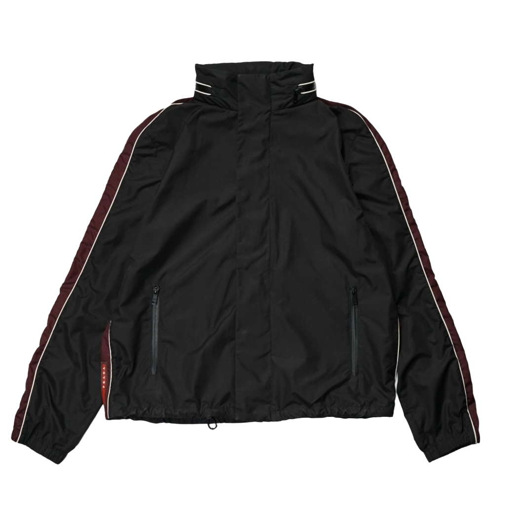 "USED" Prada Sport Nylon Hooded Jacket FW2018 / Black & Burgundy /表記52