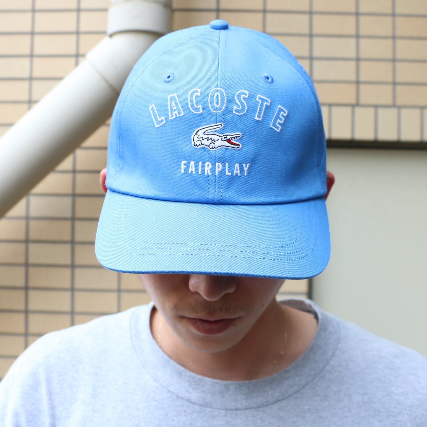 LACOSTE COTTON CAP / BLUE