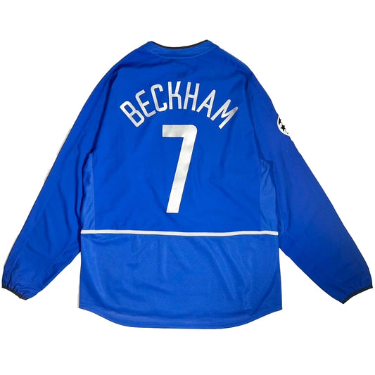 2002 Manchester United FC UEFA CHANPIONS LEAGUE PATCH Beckham #7 L/S / L