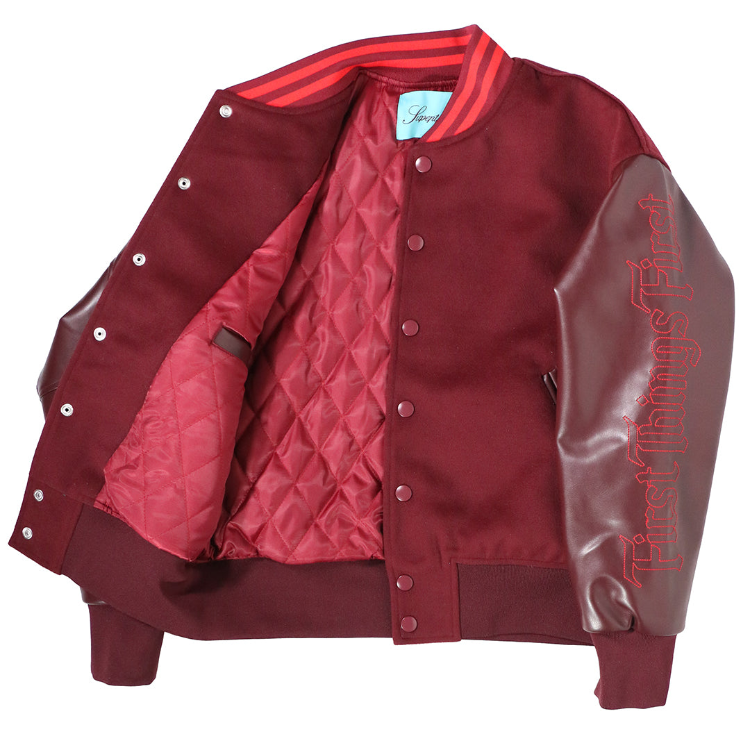 First things First STADIUM JACKET 2024 / BURGANDY