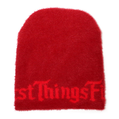 142 MOHAIR BEANIE  / RED